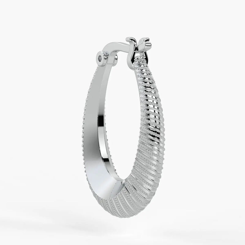 Spiral Ridge Hoop Earrings