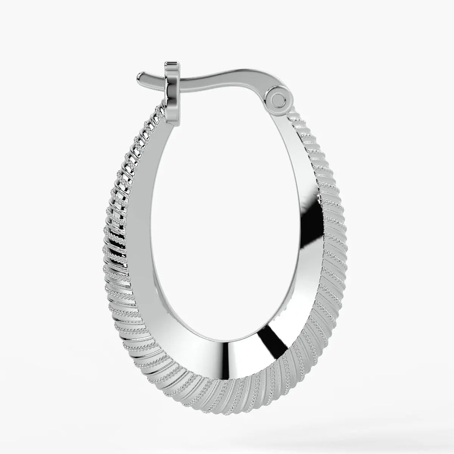Spiral Ridge Hoop Earrings