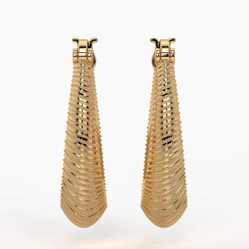 Spiral Ridge Hoop Earrings