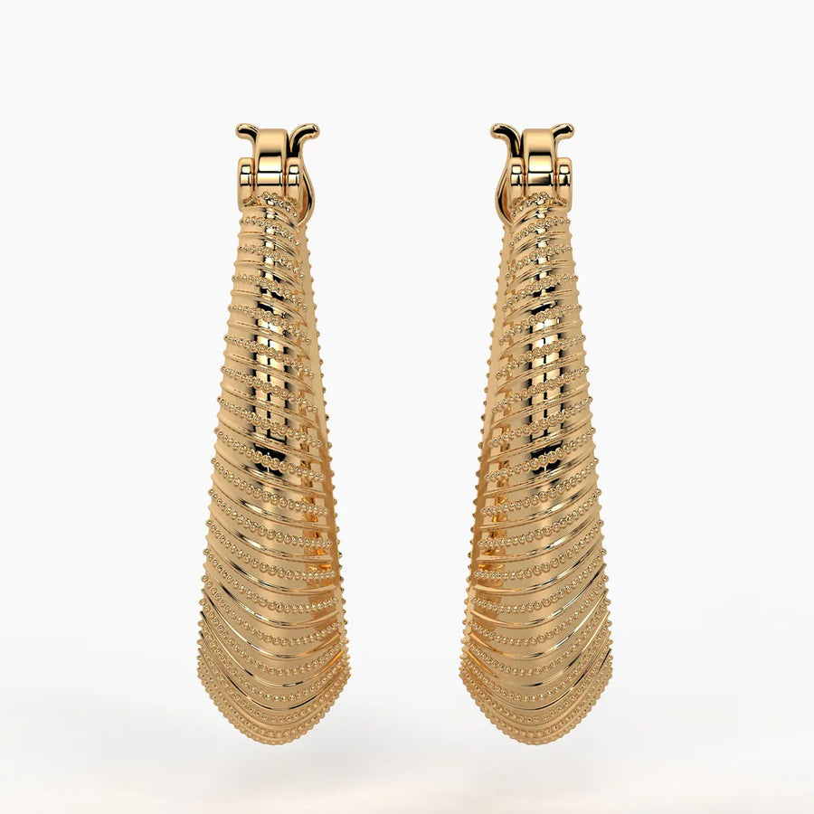 Spiral Ridge Hoop Earrings