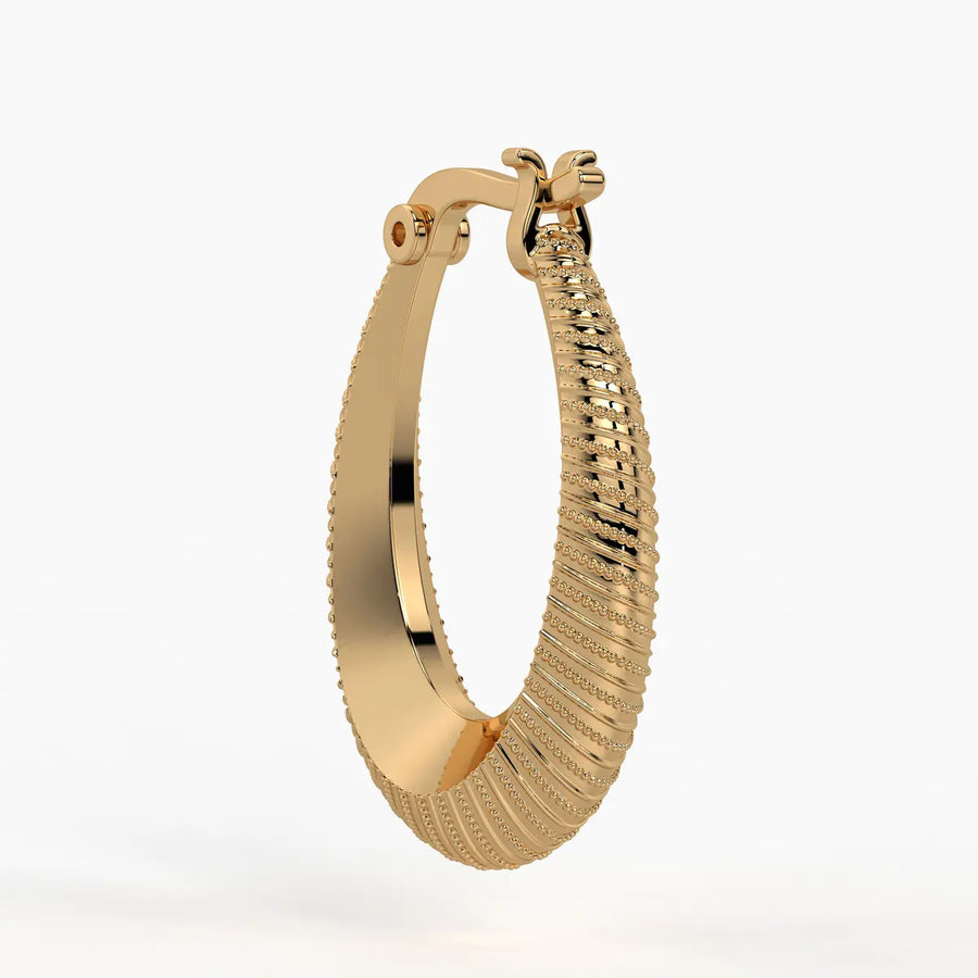 Spiral Ridge Hoop Earrings
