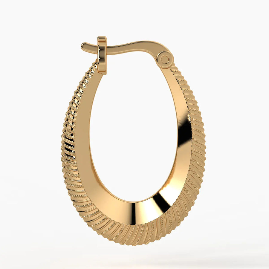 Spiral Ridge Hoop Earrings
