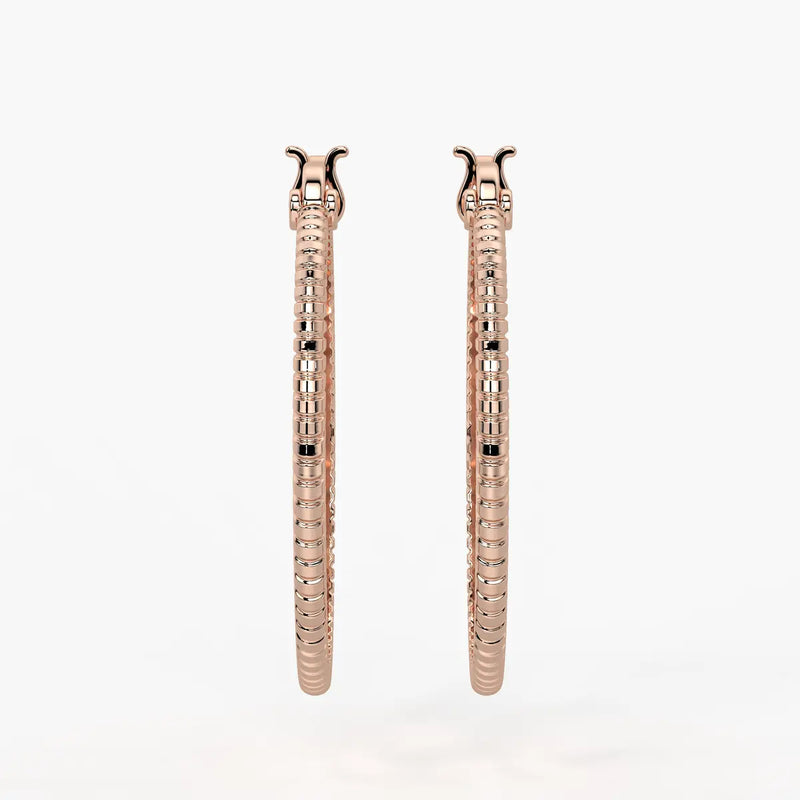 Ribbed Circle Hoop Earrings