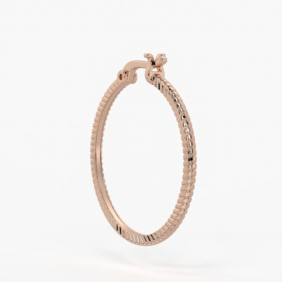 Ribbed Circle Hoop Earrings