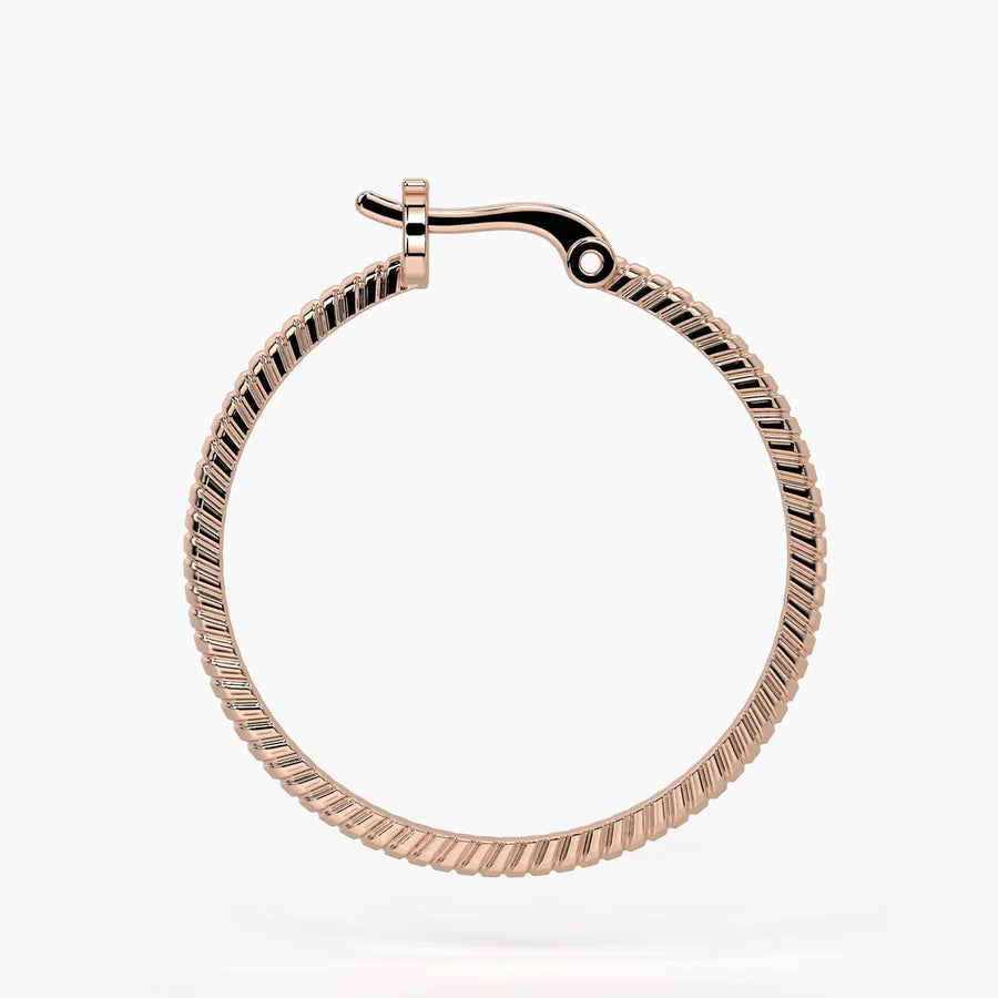 Ribbed Circle Hoop Earrings