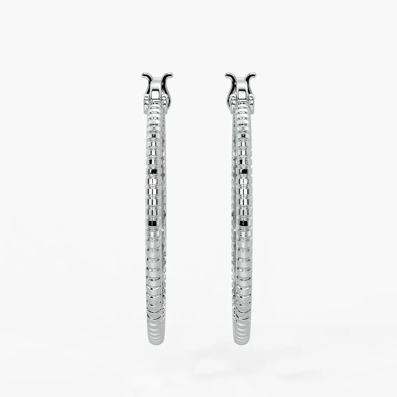 Ribbed Circle Hoop Earrings