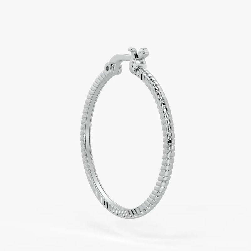 Ribbed Circle Hoop Earrings