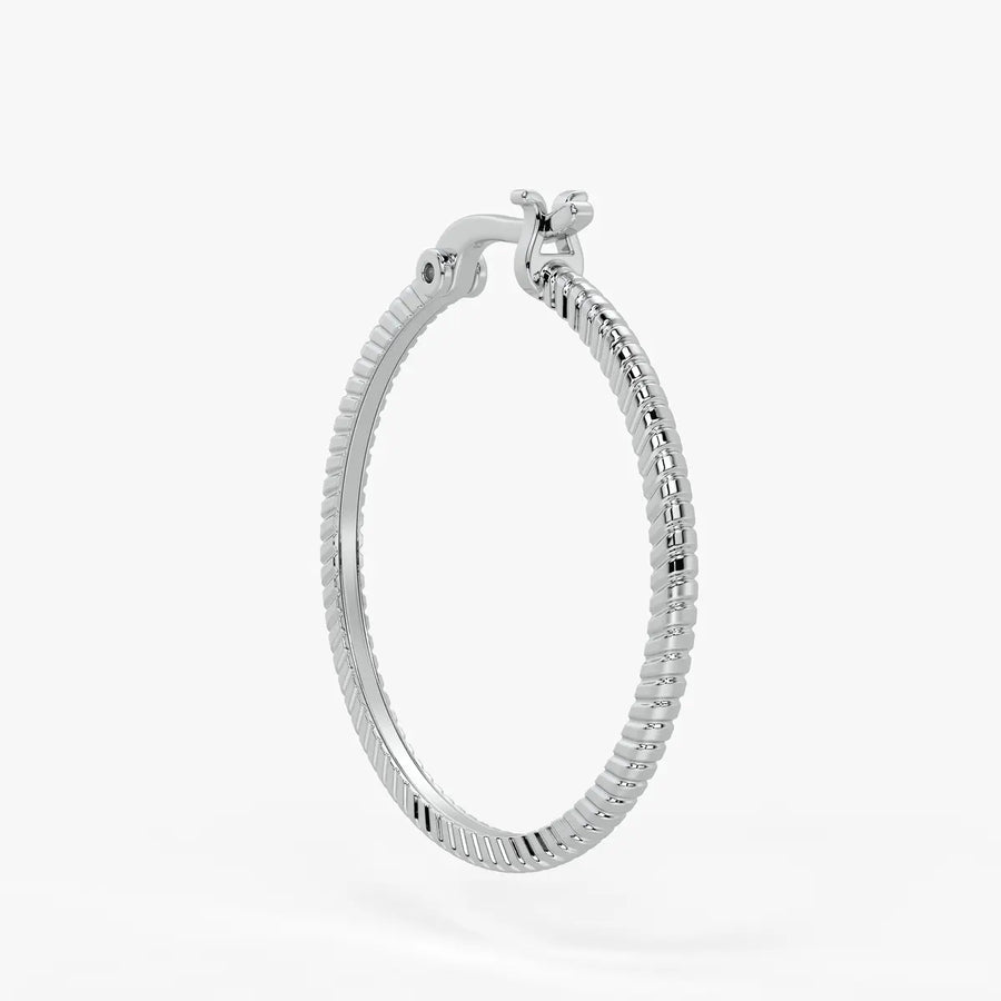 Ribbed Circle Hoop Earrings
