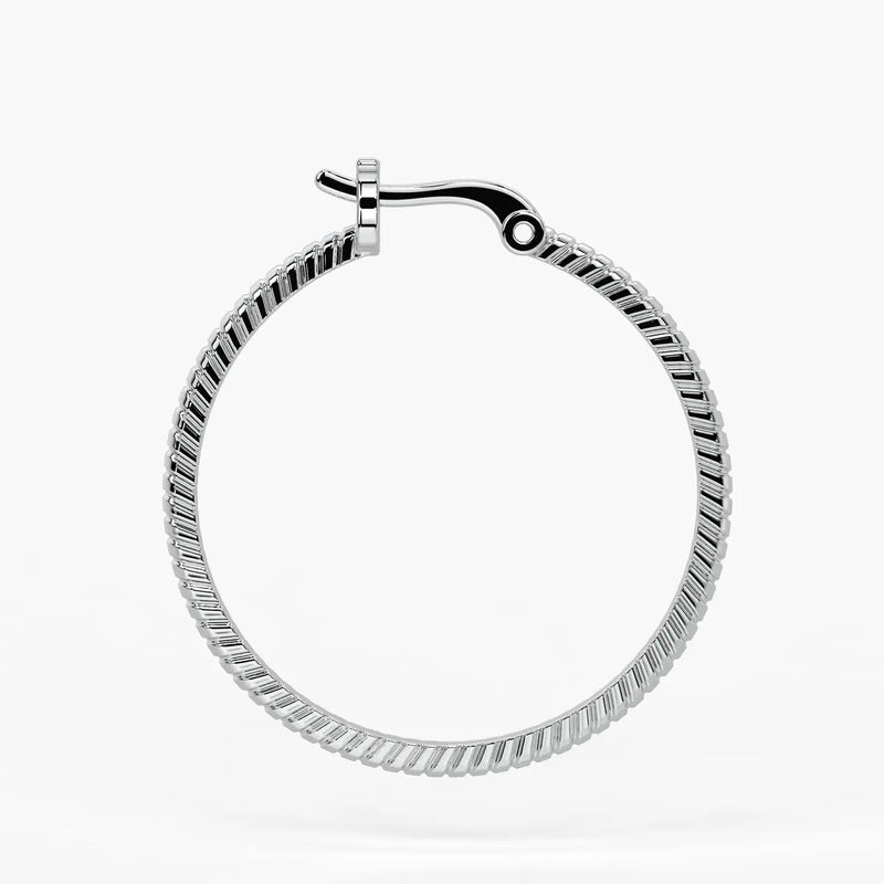 Ribbed Circle Hoop Earrings