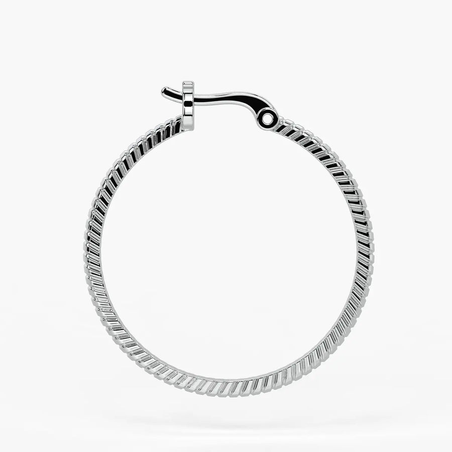 Ribbed Circle Hoop Earrings