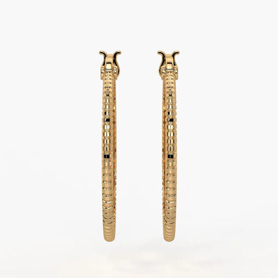 Ribbed Circle Hoop Earrings