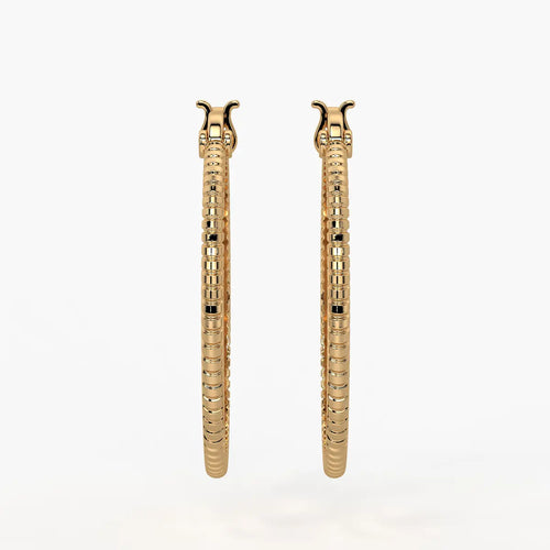 Ribbed Circle Hoop Earrings