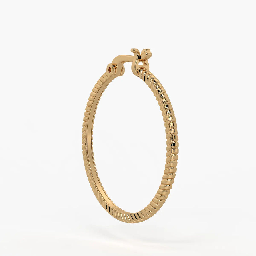 Ribbed Circle Hoop Earrings