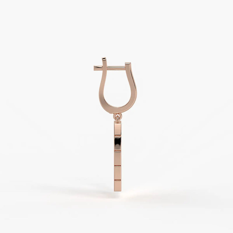 Tressel Grid Drop Hoop Earrings