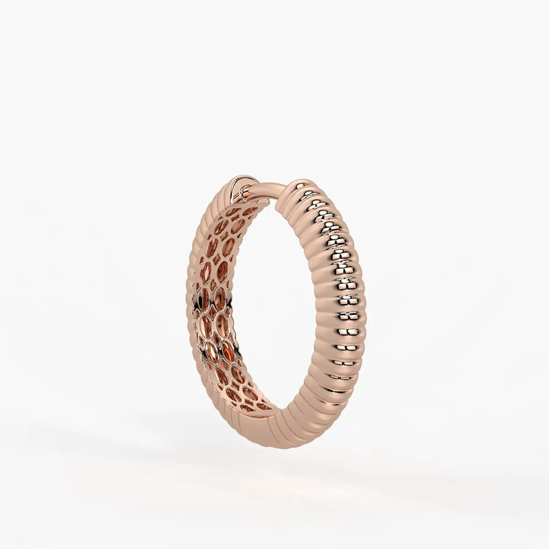 Lunara Ribbed Hoop Earrings