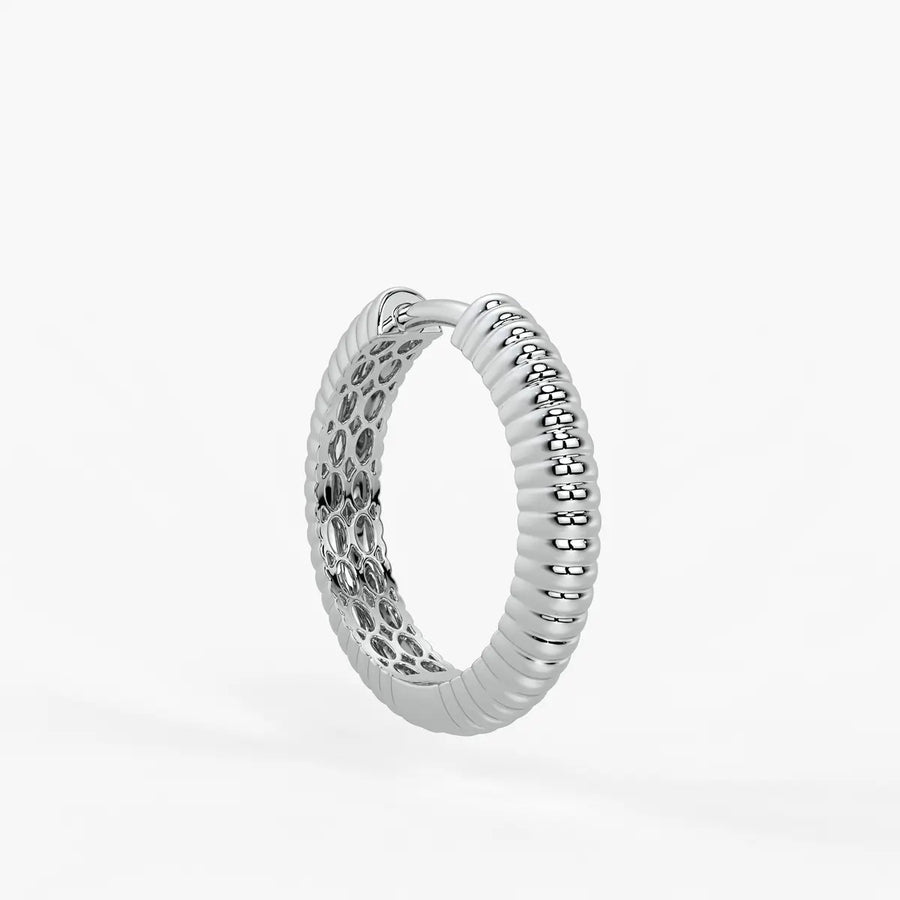 Lunara Ribbed Hoop Earrings