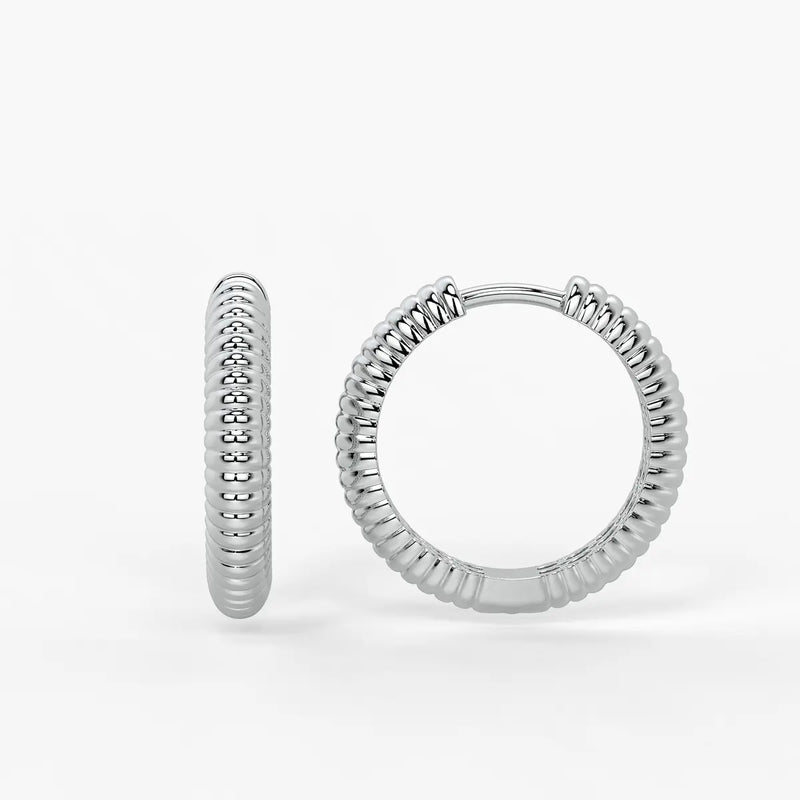 Lunara Ribbed Hoop Earrings