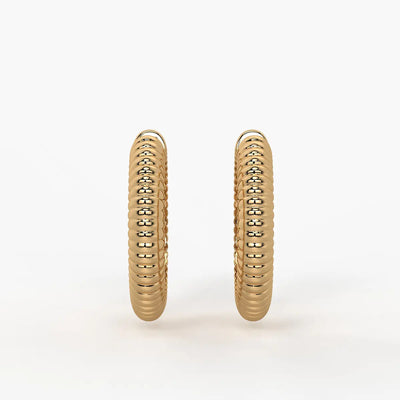 Lunara Ribbed Hoop Earrings