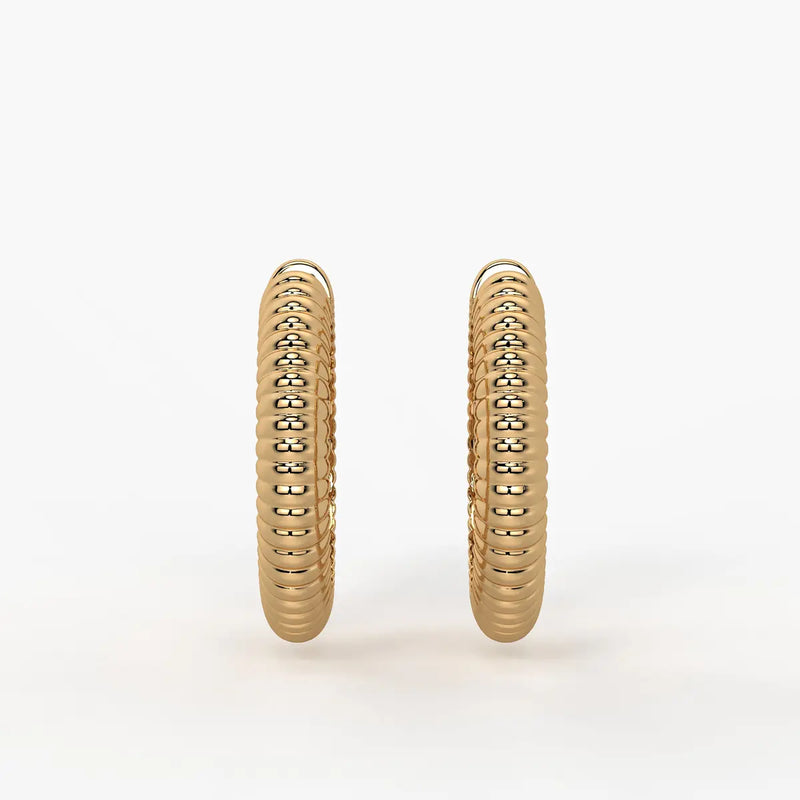 Lunara Ribbed Hoop Earrings