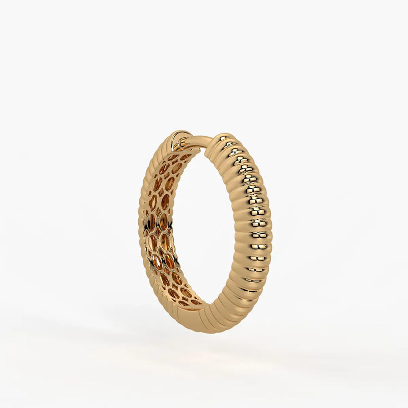 Lunara Ribbed Hoop Earrings