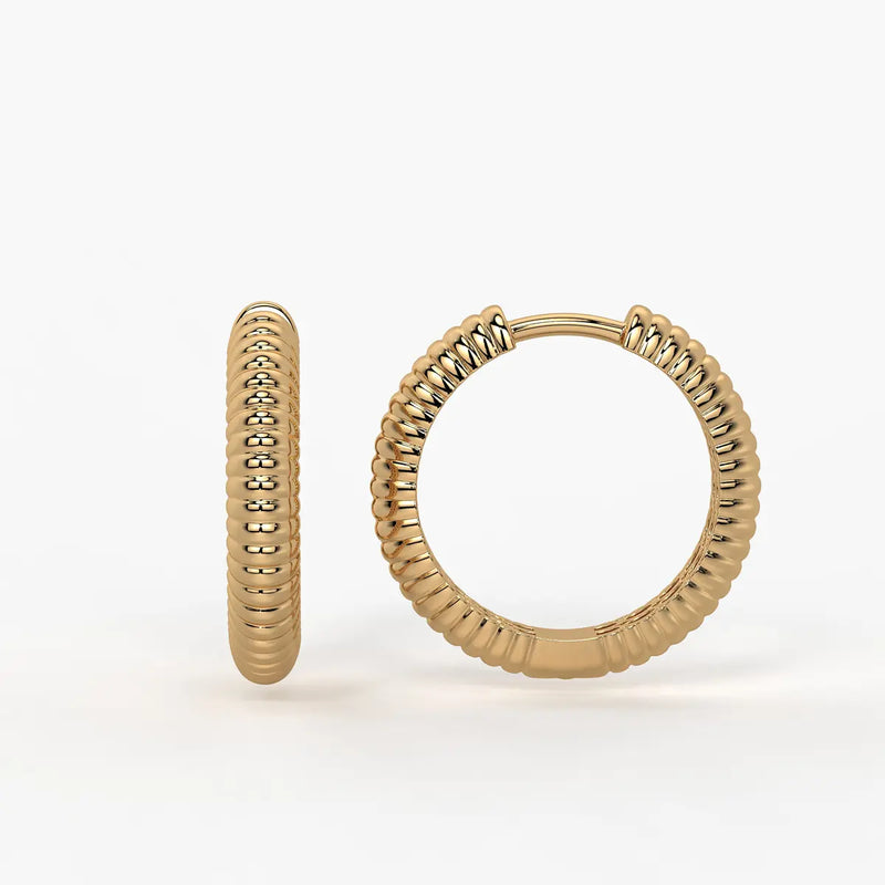 Lunara Ribbed Hoop Earrings