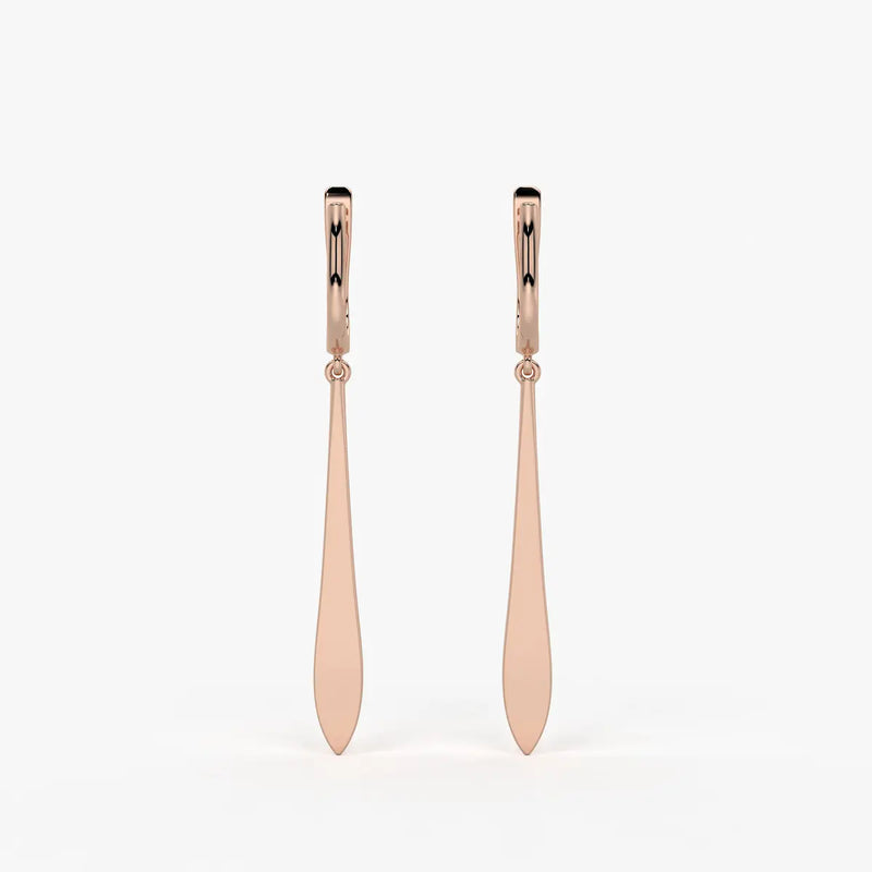 Zephyra Blade Drop Hoop Earrings