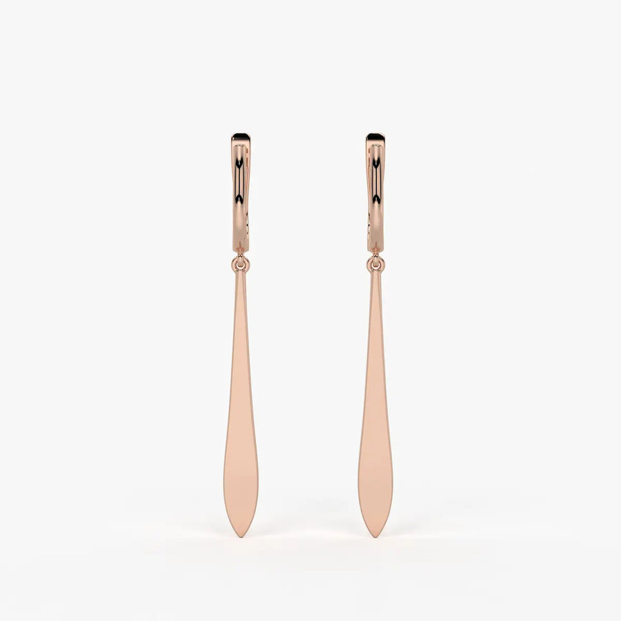 Zephyra Blade Drop Hoop Earrings