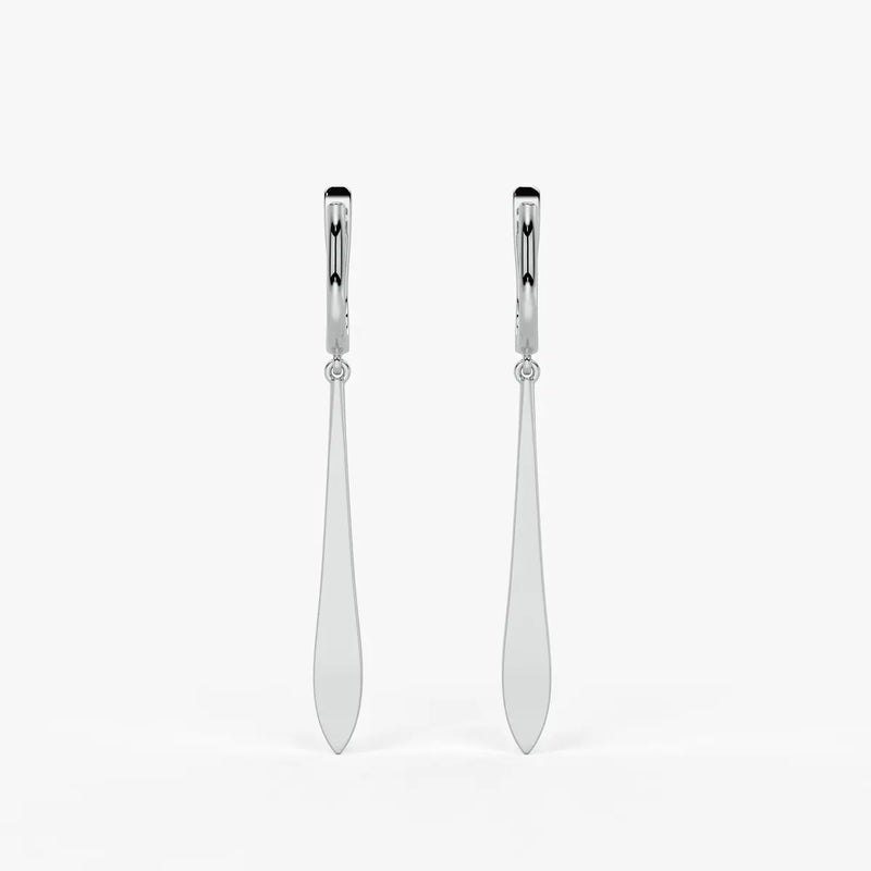 Zephyra Blade Drop Hoop Earrings