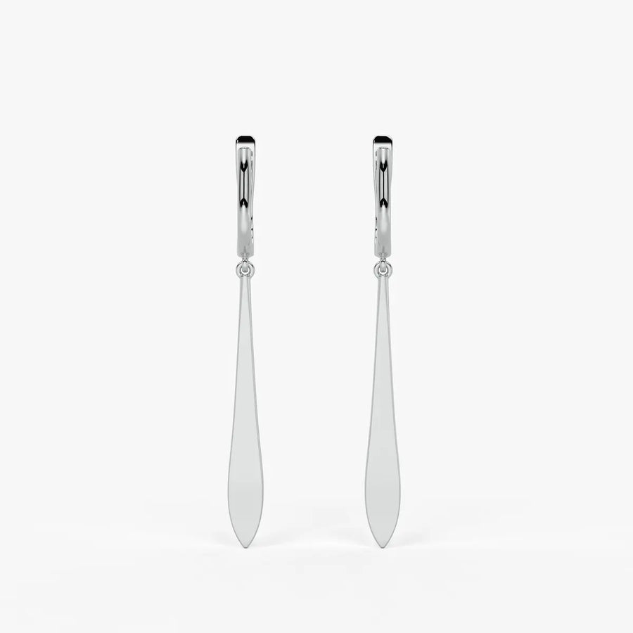 Zephyra Blade Drop Hoop Earrings