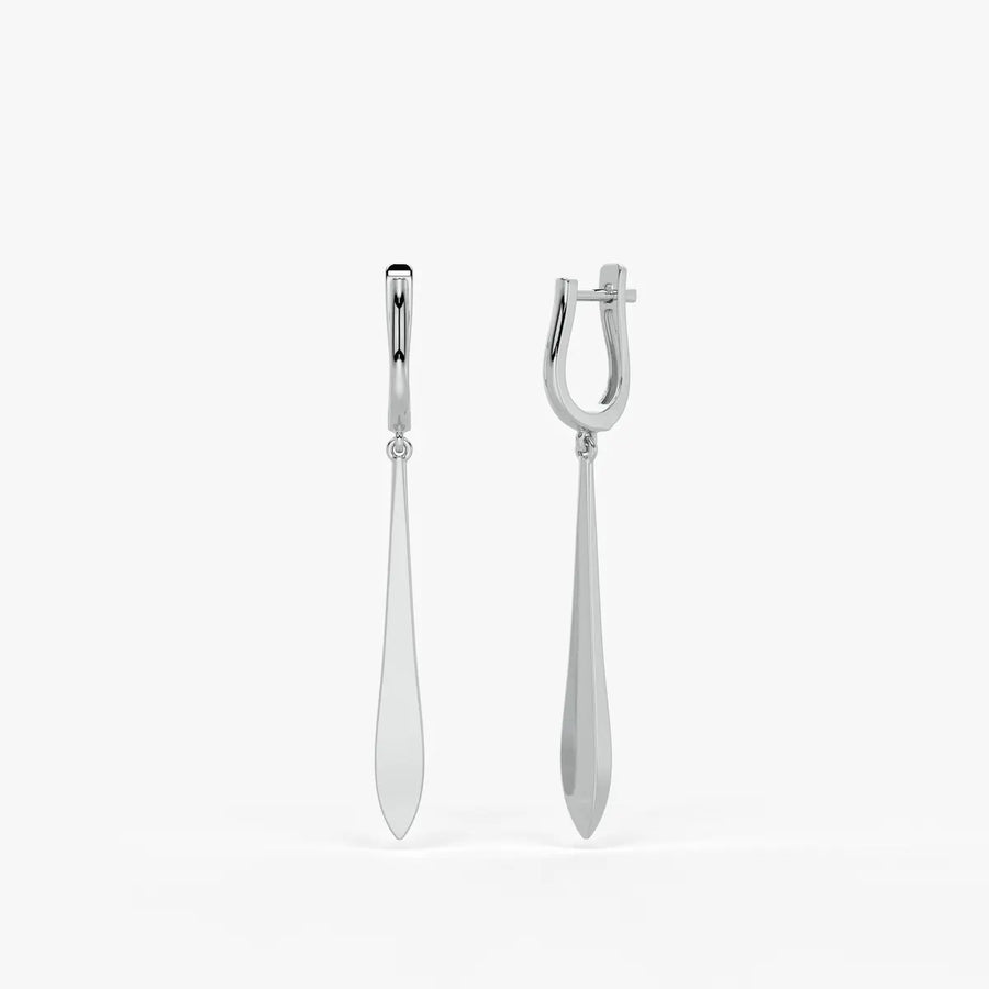 Zephyra Blade Drop Hoop Earrings
