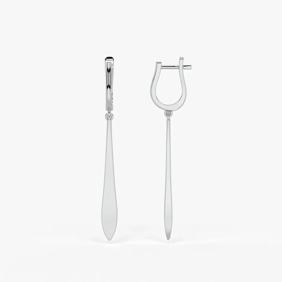 Zephyra Blade Drop Hoop Earrings