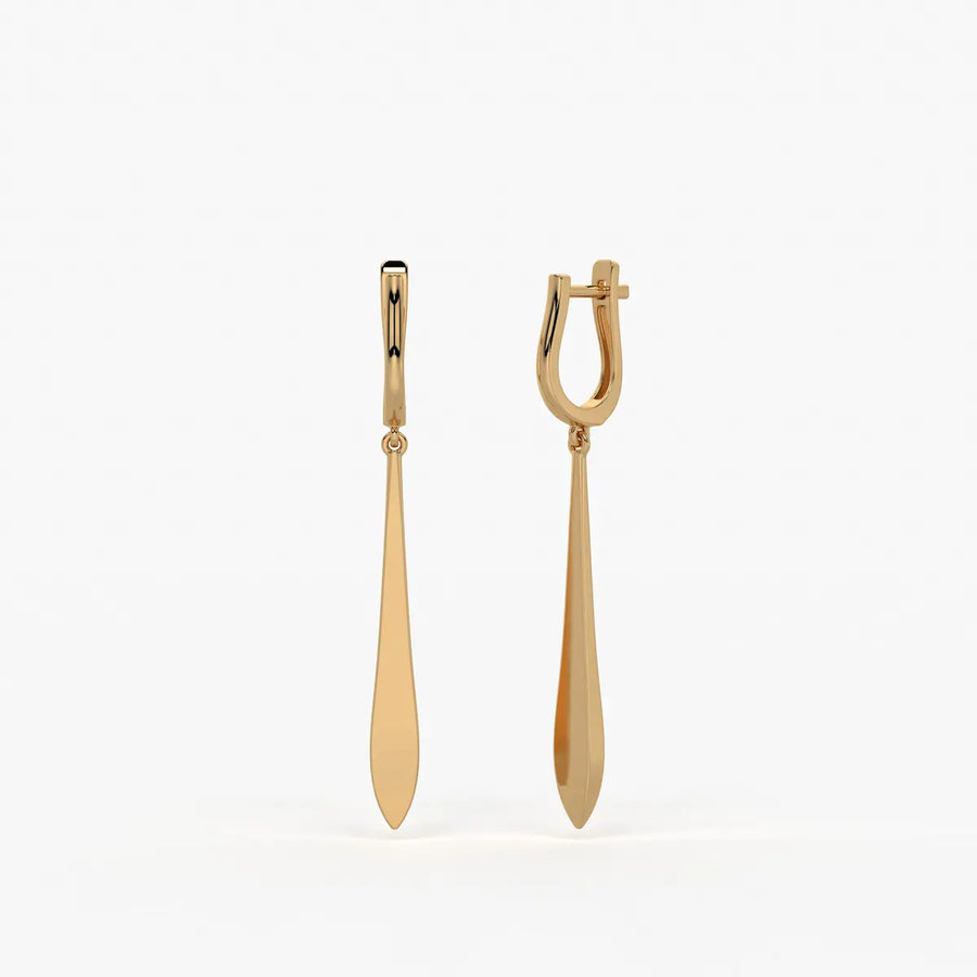 Zephyra Blade Drop Hoop Earrings