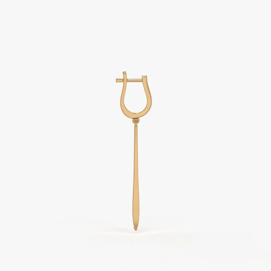 Zephyra Blade Drop Hoop Earrings