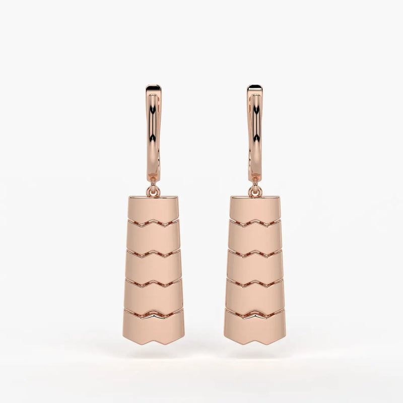 Chevrona Tier Drop Hoop Earrings