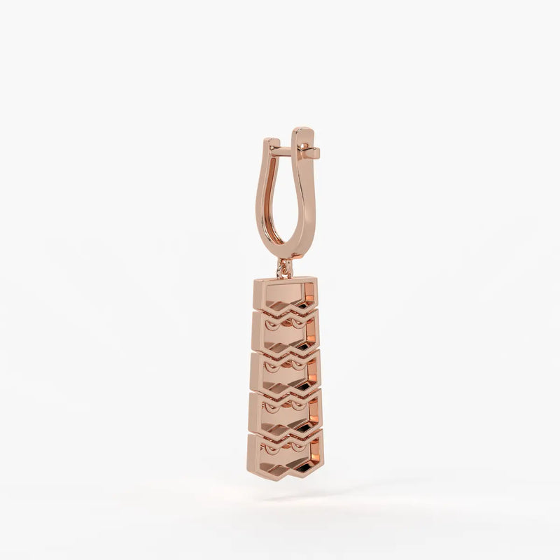 Chevrona Tier Drop Hoop Earrings