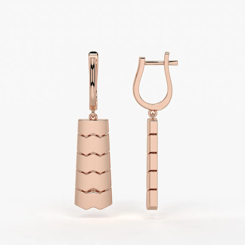 Chevrona Tier Drop Hoop Earrings