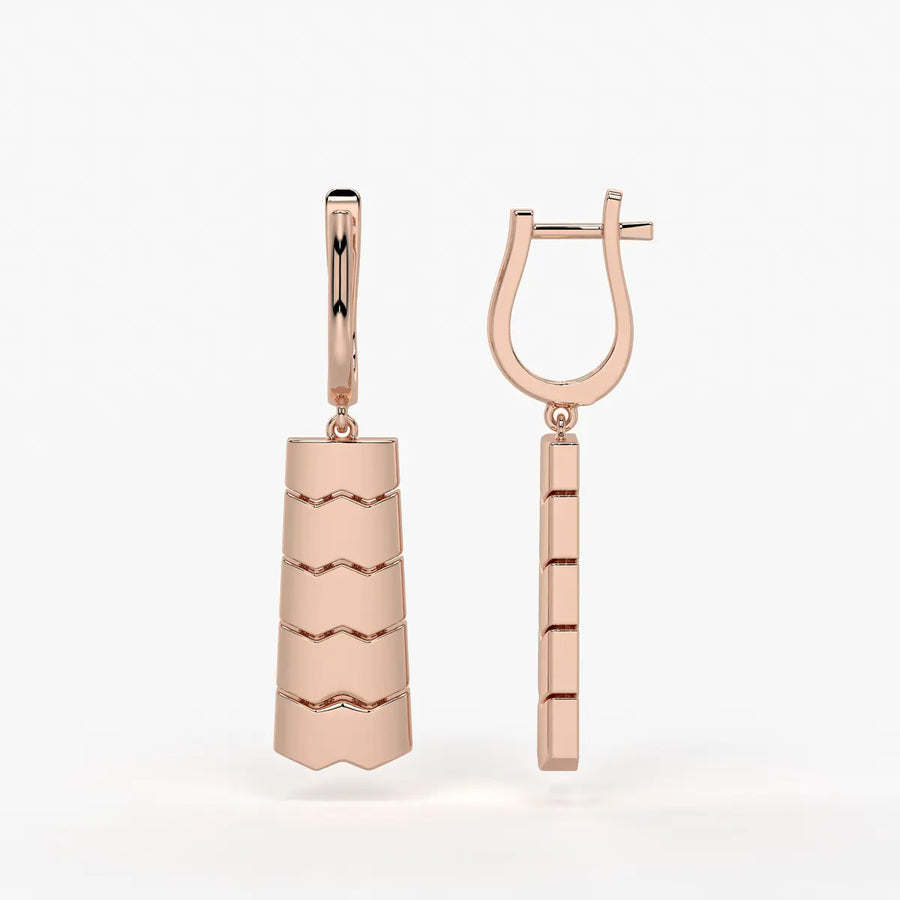 Chevrona Tier Drop Hoop Earrings