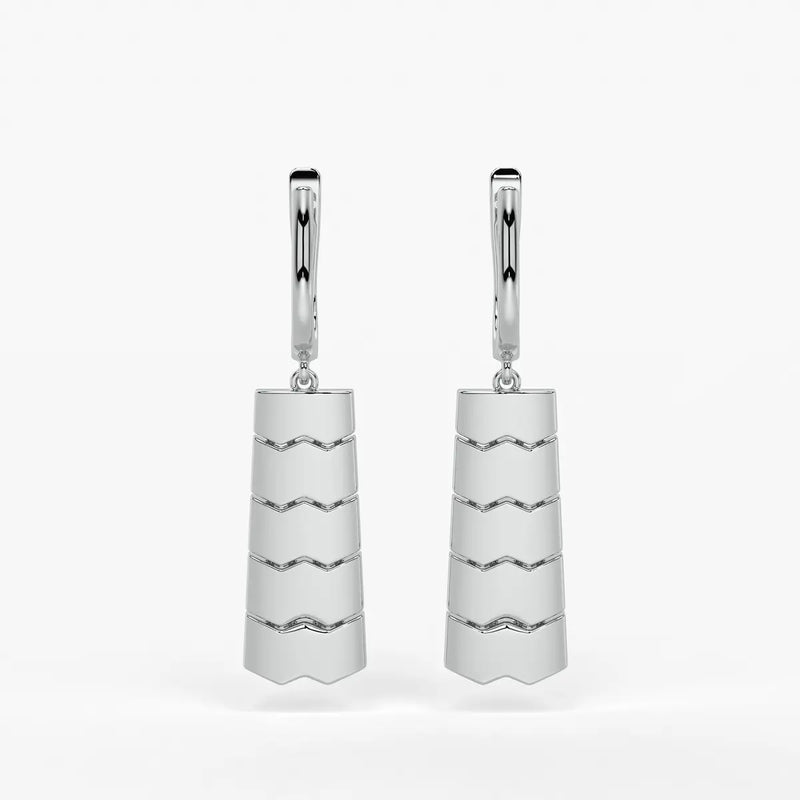 Chevrona Tier Drop Hoop Earrings