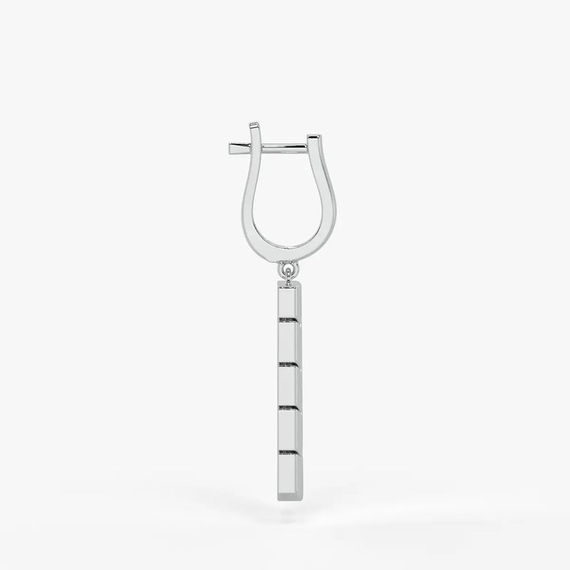 Chevrona Tier Drop Hoop Earrings