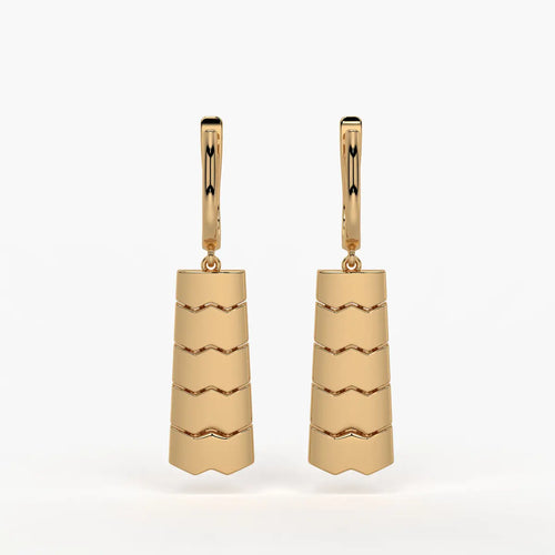 Chevrona Tier Drop Hoop Earrings