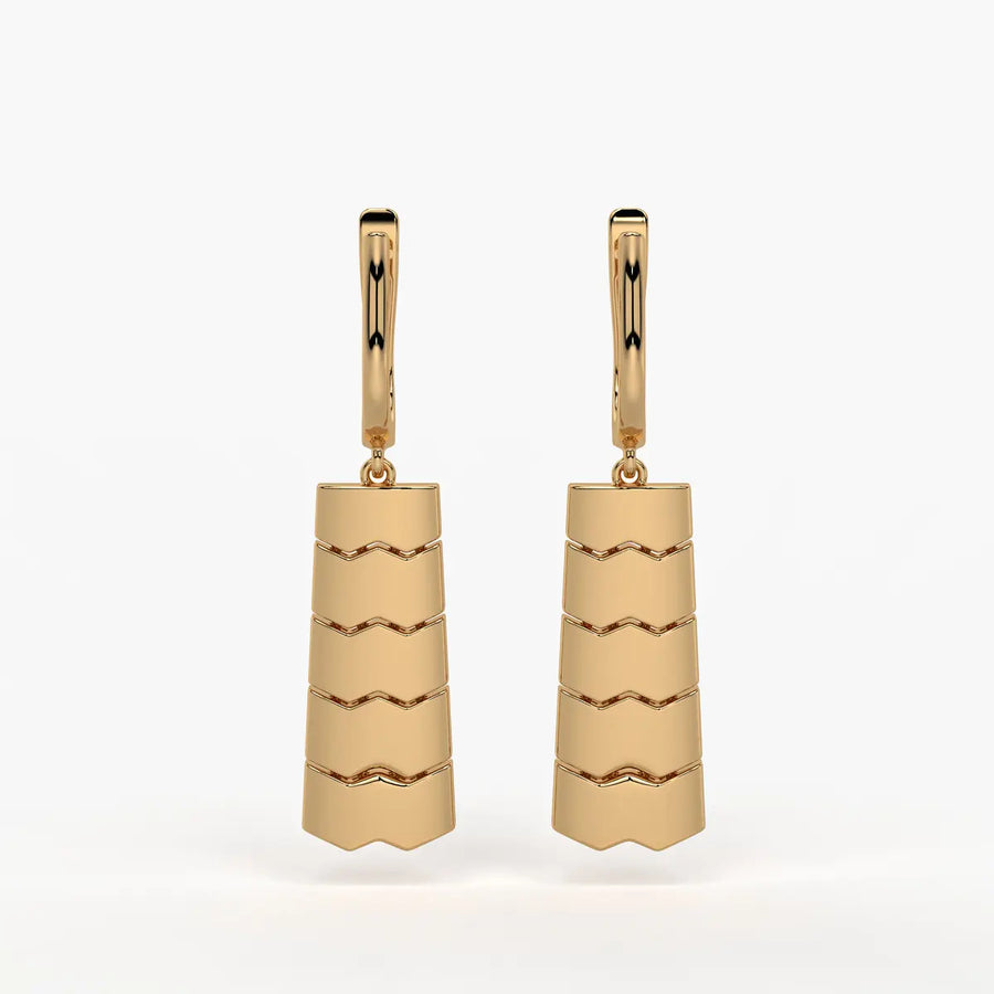 Chevrona Tier Drop Hoop Earrings