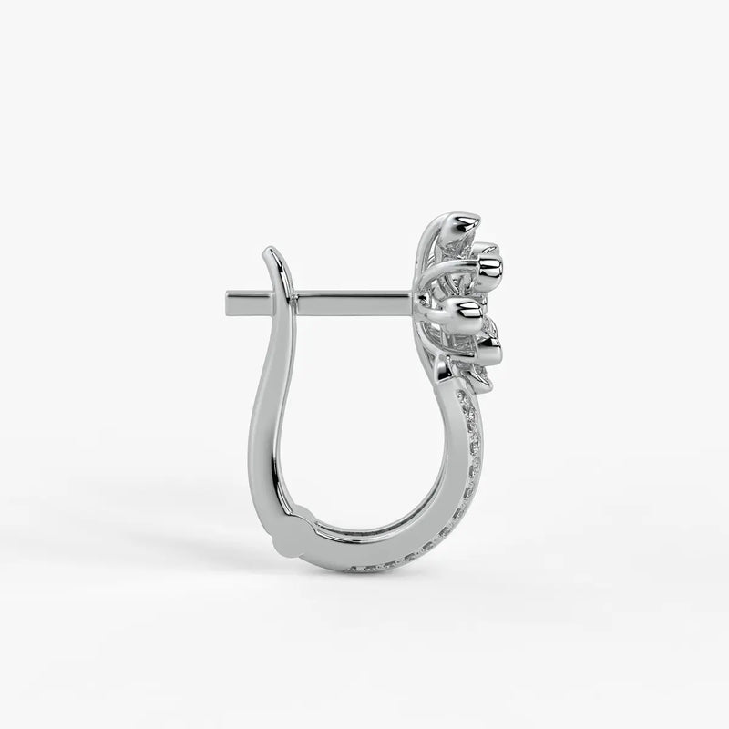 Florisse Round Diamond Bloom Hoop Earrings