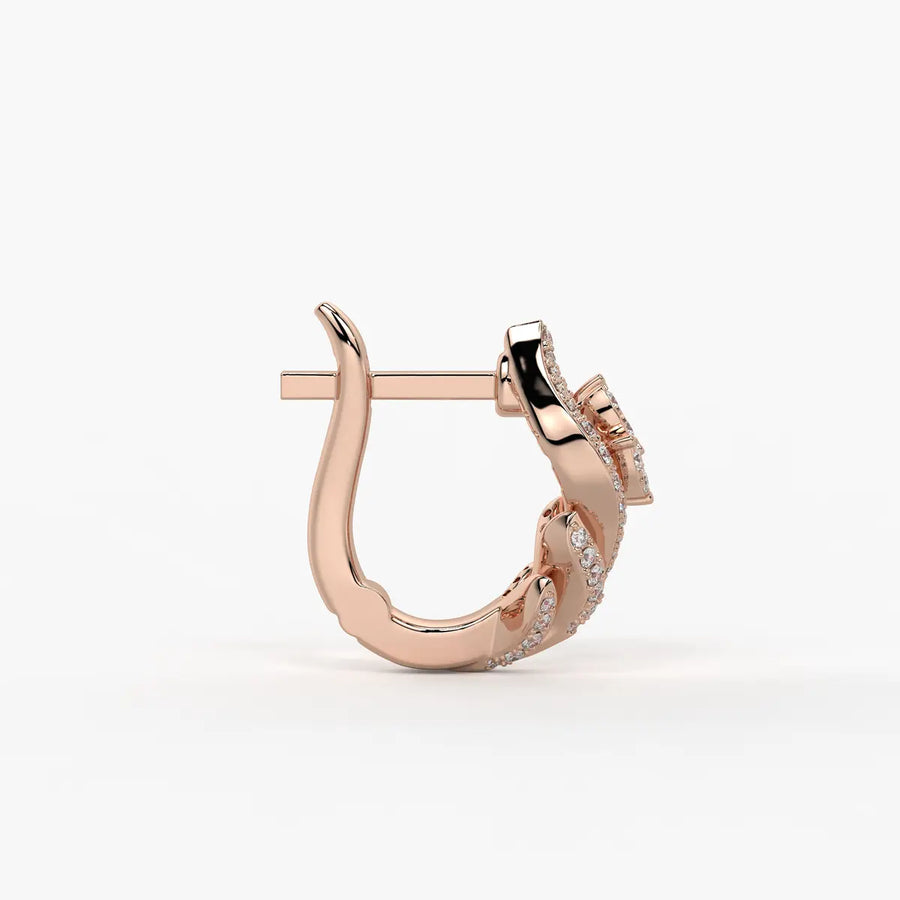 Verdelle Round Diamond Leafline Earrings