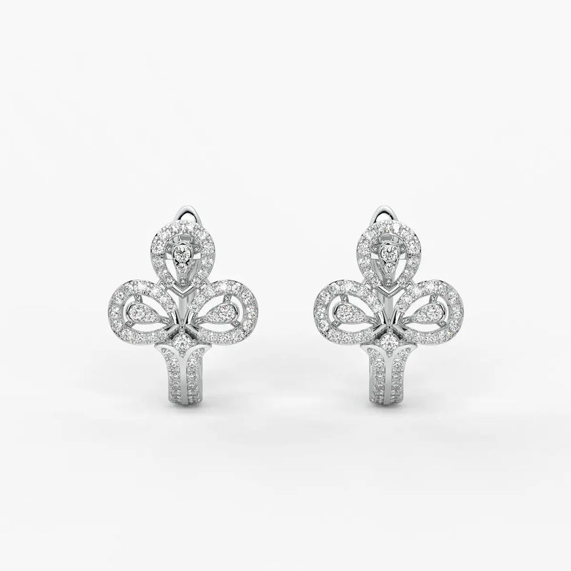Trivella Round Diamond Petal Crest Earrings