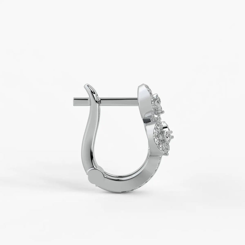 Trivella Round Diamond Petal Crest Earrings