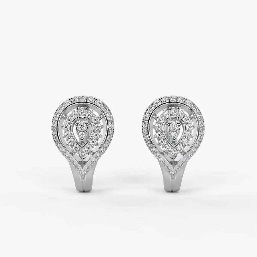 Lumera Round Diamond Teardrop Crest Earrings