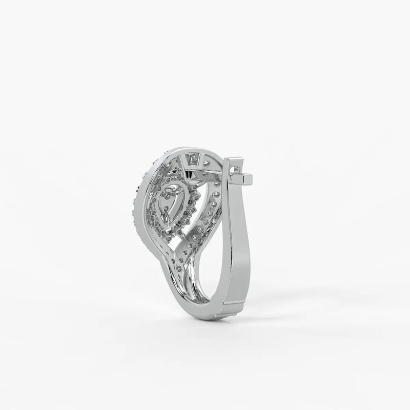 Lumera Round Diamond Teardrop Crest Earrings