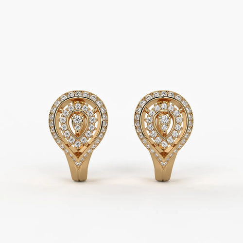 Lumera Round Diamond Teardrop Crest Earrings