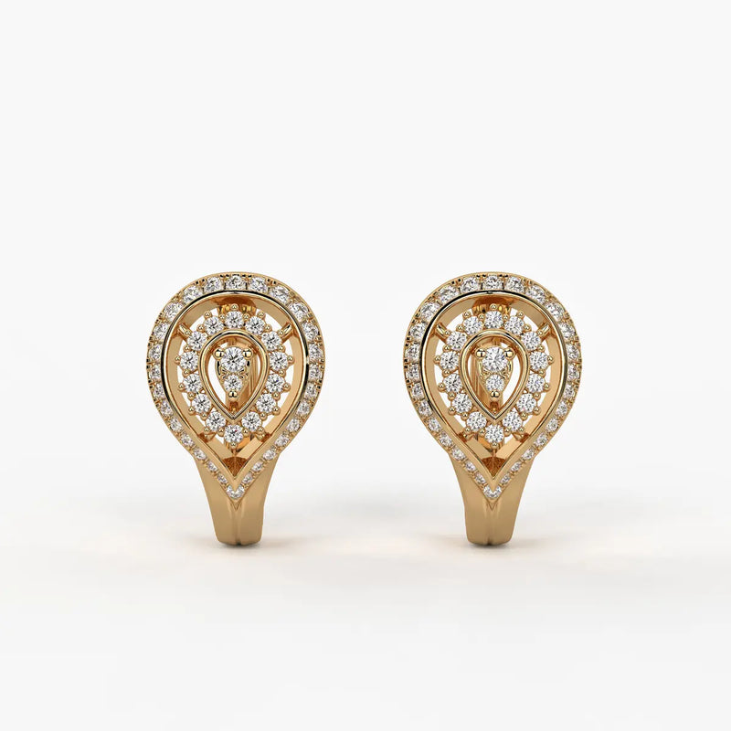 Lumera Round Diamond Teardrop Crest Earrings