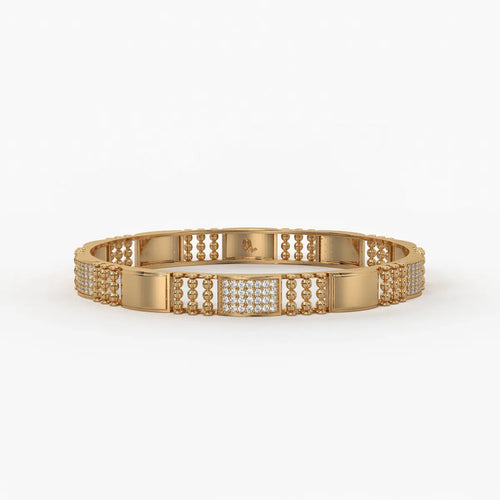 Belevra Round Diamond Panel Bangle